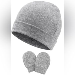 /INFANT Hats and Mittens Cotton No Scratch 3 Sets -New